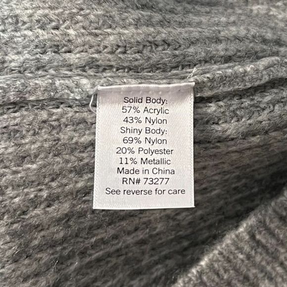 Nine West Pullover Sweater Size‎ XL Women Gray Acrylic Nylon Long Sleeve Scoop - Picture 4 of 6